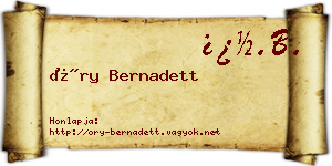 Őry Bernadett névjegykártya